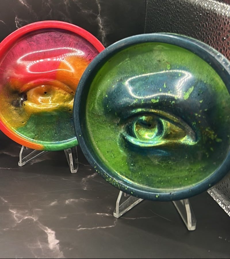 Handmade resin eye incense holder