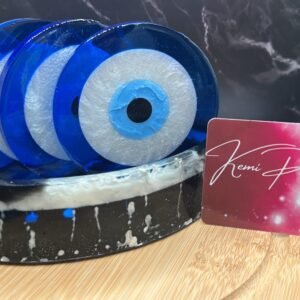 Customized Evil Eye Resin Coaster Set